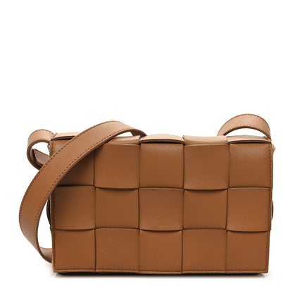 Bottega Veneta Lambskin Maxi Intrecciato Cassette Crossbody Bag Caramel 1 of 11