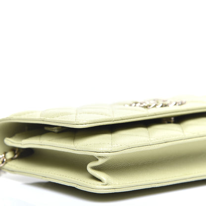 Chanel Caviar Quilted French New Wave Chain CC Wallet On Chain WOC Light Green 6 of 10