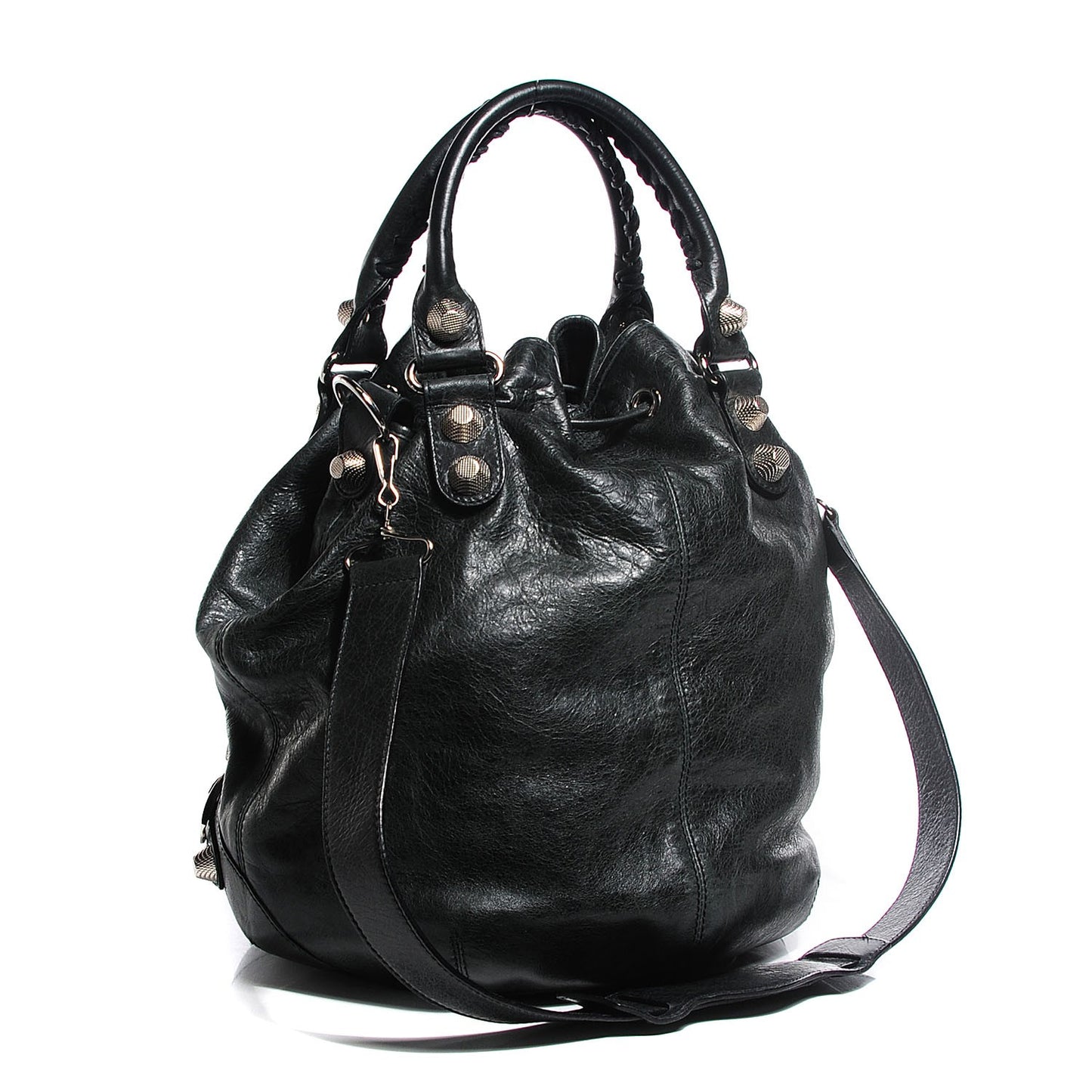 Agneau Giant 21 Silver Hardware Pompon Black