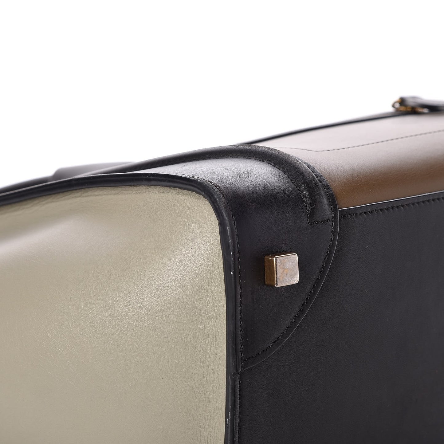 Satin Calfskin Mini Tri-Color Luggage Dark Grey