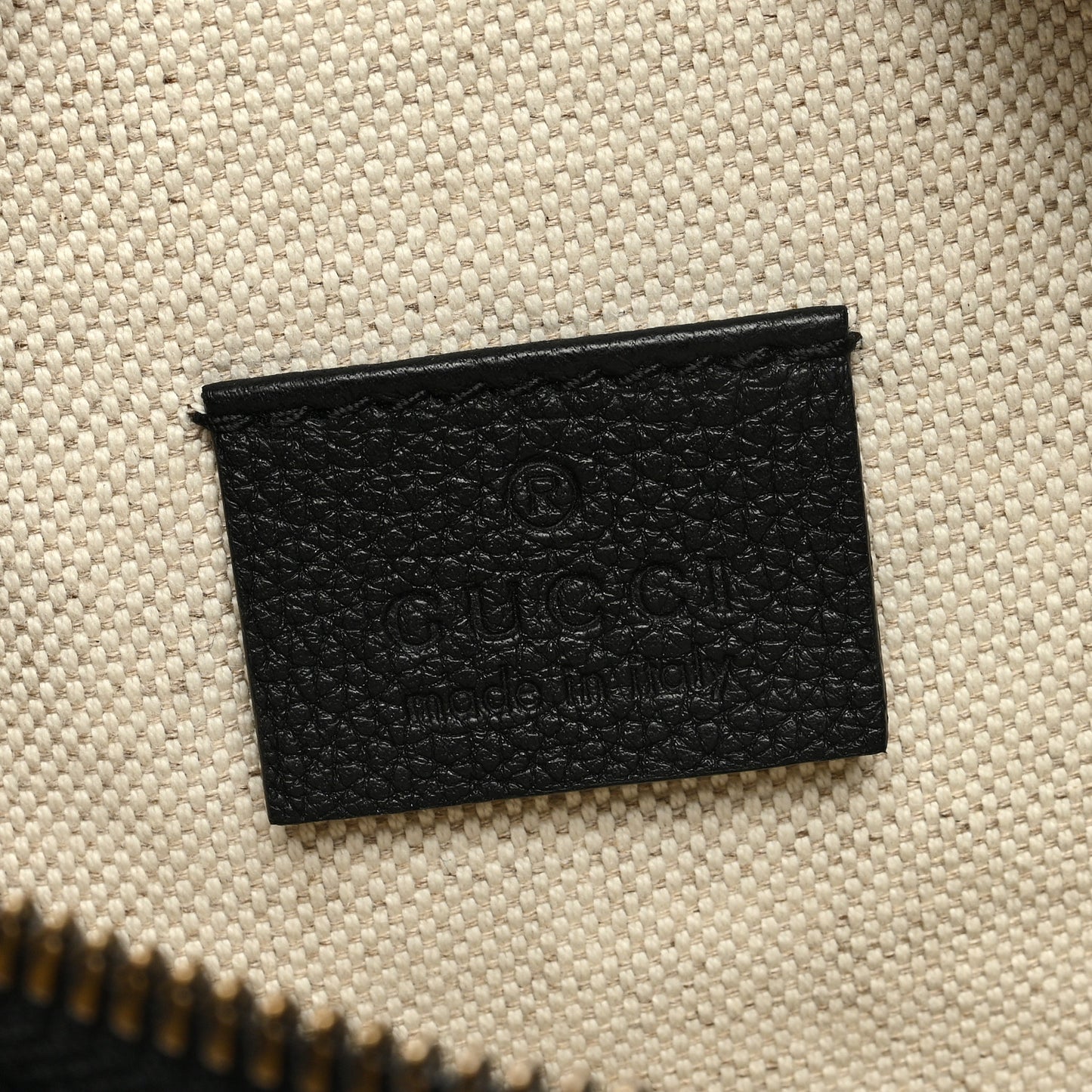 Grained Calfskin Logo Belt Bag Black