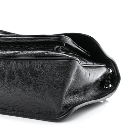 Saint Laurent Crinkled Calfskin Matelasse Monogram Medium Niki Chain Satchel Black 10 of 12