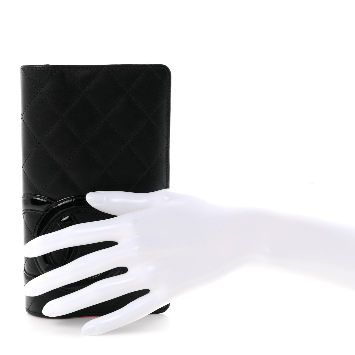 Calfskin Quilted Cambon Yen Wallet Black