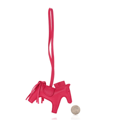Hermes Milo Lambskin Grigri Rodeo Horse Bag Charm PM Rose Mexico 2 of 5
