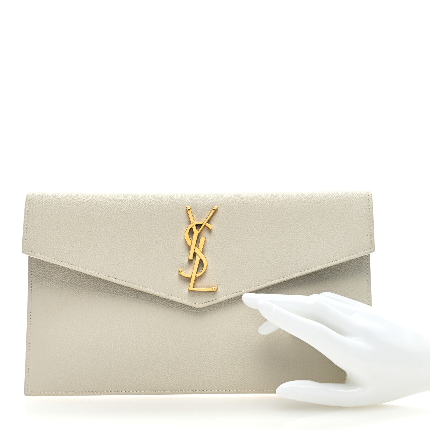Saint Laurent Grain De Poudre Uptown Pouch Crema Soft 2 of 6