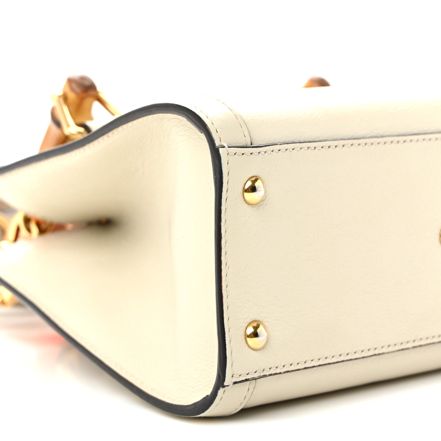 Gucci Wonka Grain Calfskin Mini Diana Tote Bag Mystic White Orange Fluo 9 of 10