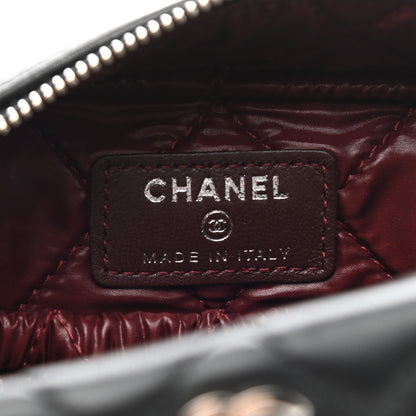 Chanel Lambskin Quilted Medium Curvy Pouch Cosmetic Case Black 6 of 9