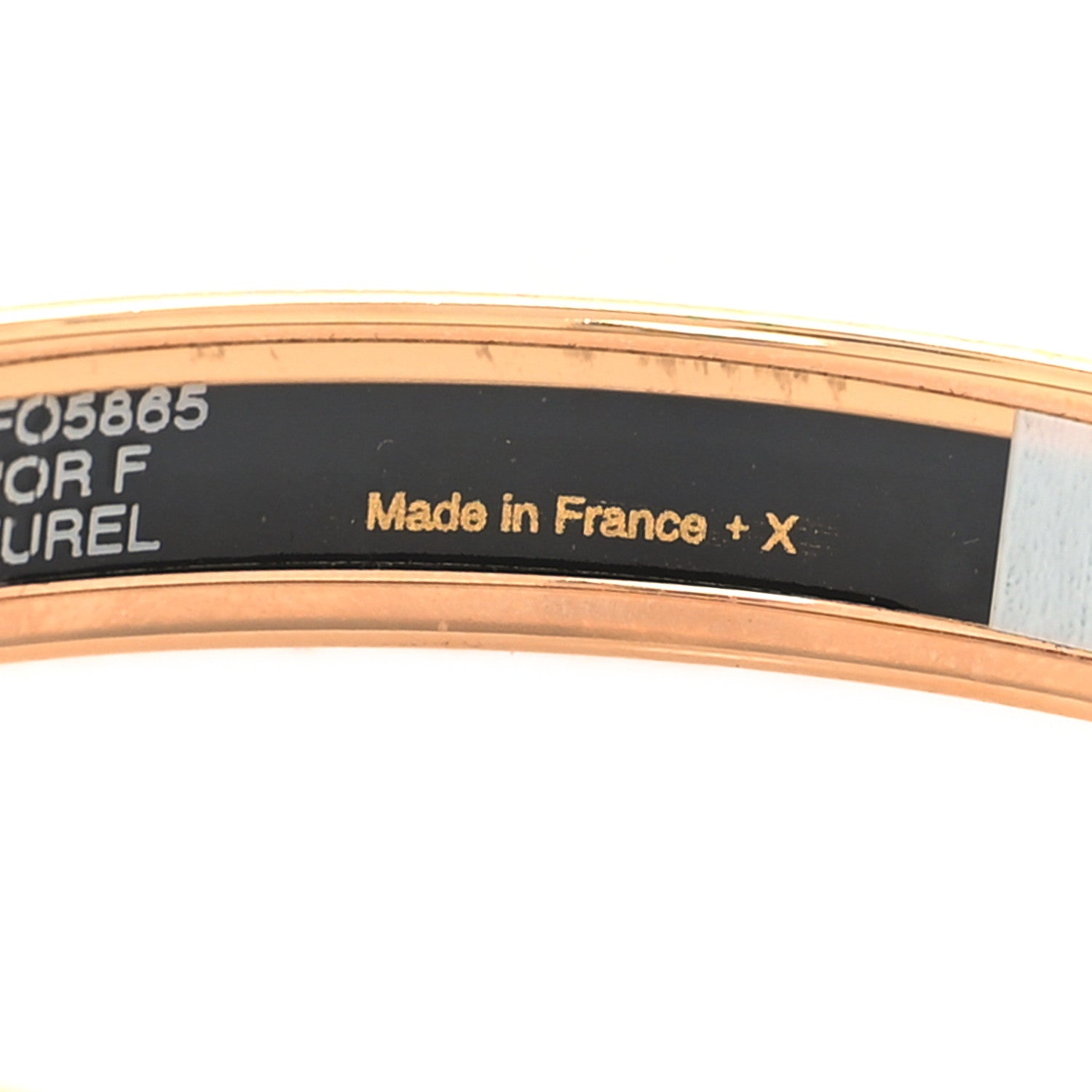 Hermes Enamel Printed Narrow Cavald'Or Bracelet 65 Surnaturel 5 of 5