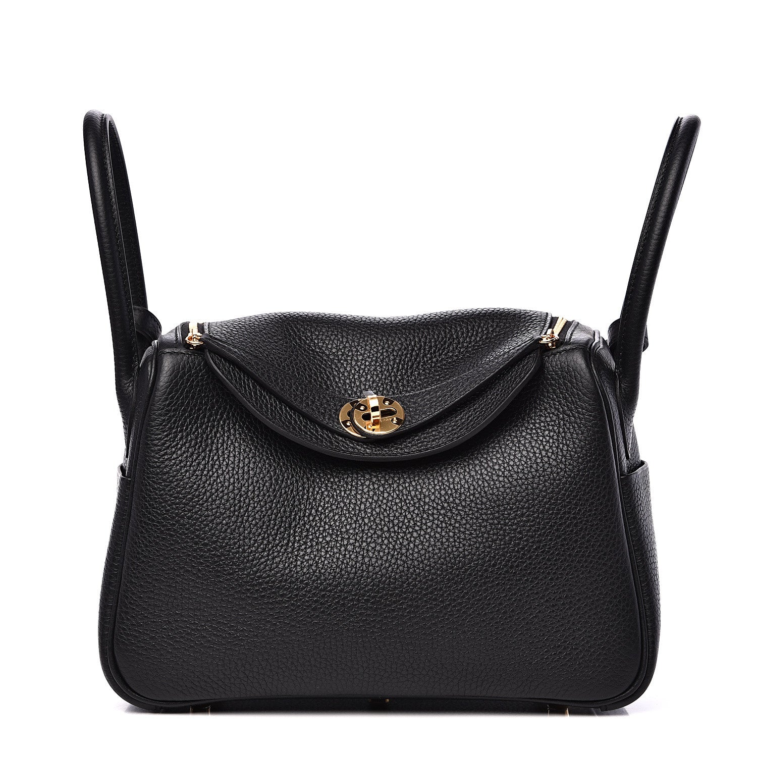 Hermes Taurillon Clemence Lindy 26 Black 1 of 8