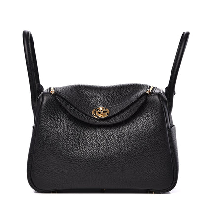 Hermes Taurillon Clemence Lindy 26 Black 1 of 8