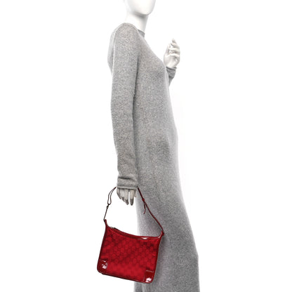 Gucci Patent Monogram Shoulder Bag Red 2 of 10
