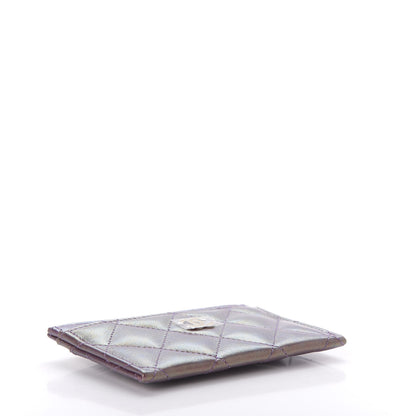 Chanel Iridescent Lambskin Quilted Card Holder Purple 4 of 9