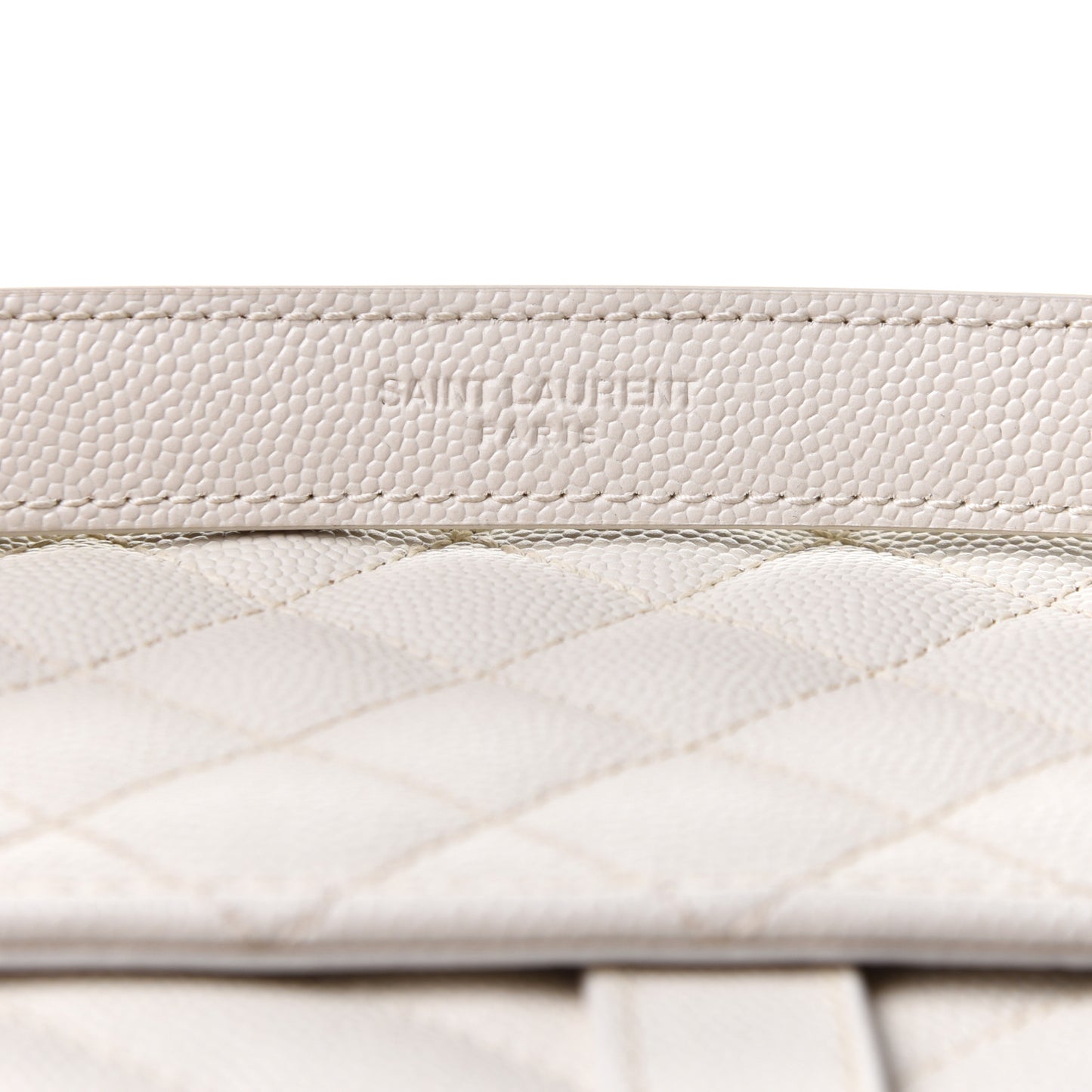 Grain De Poudre Textured Mixed Matelasse Medium Triquilt Monogram Satchel Crema Soft