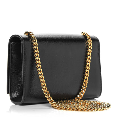 Saint Laurent Grain De Poudre Small Monogram Kate Satchel Black 3 of 9