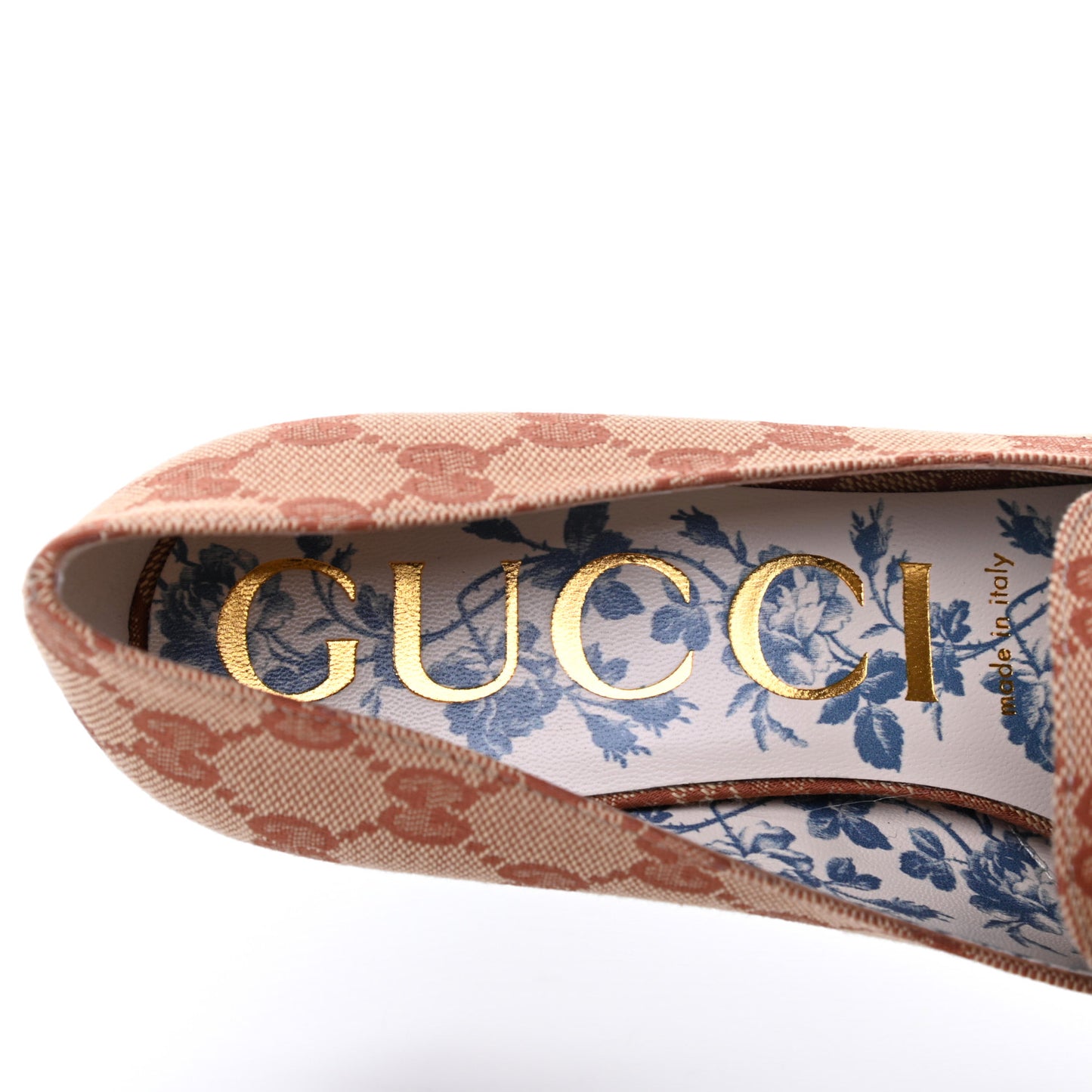 Monogram GG Victoire 55mm Loafer Pumps 38 Beige Ruggine