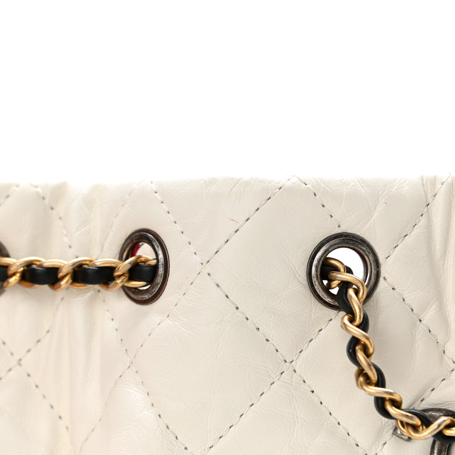 Chanel Aged Calfskin Quilted Gabrielle Backpack Black White 11 of 12