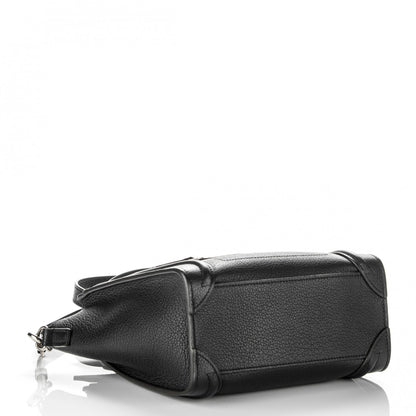 Celine Drummed Calfskin Nano Luggage Black 4 of 6