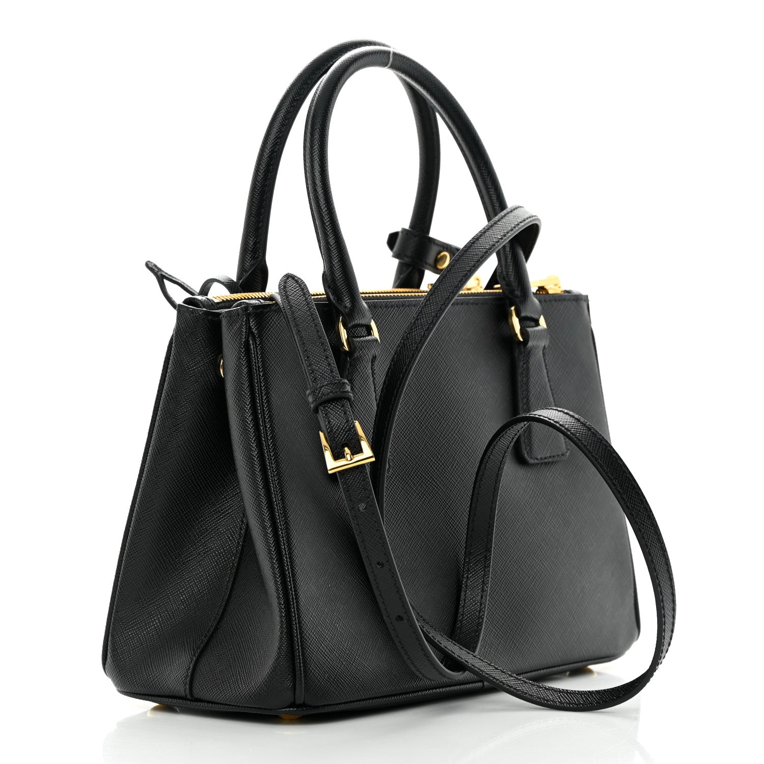 Prada Saffiano Small Galleria Double Zip Tote Black 3 of 16