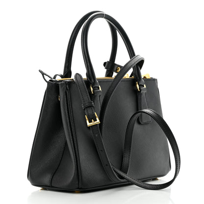Prada Saffiano Small Galleria Double Zip Tote Black 3 of 16