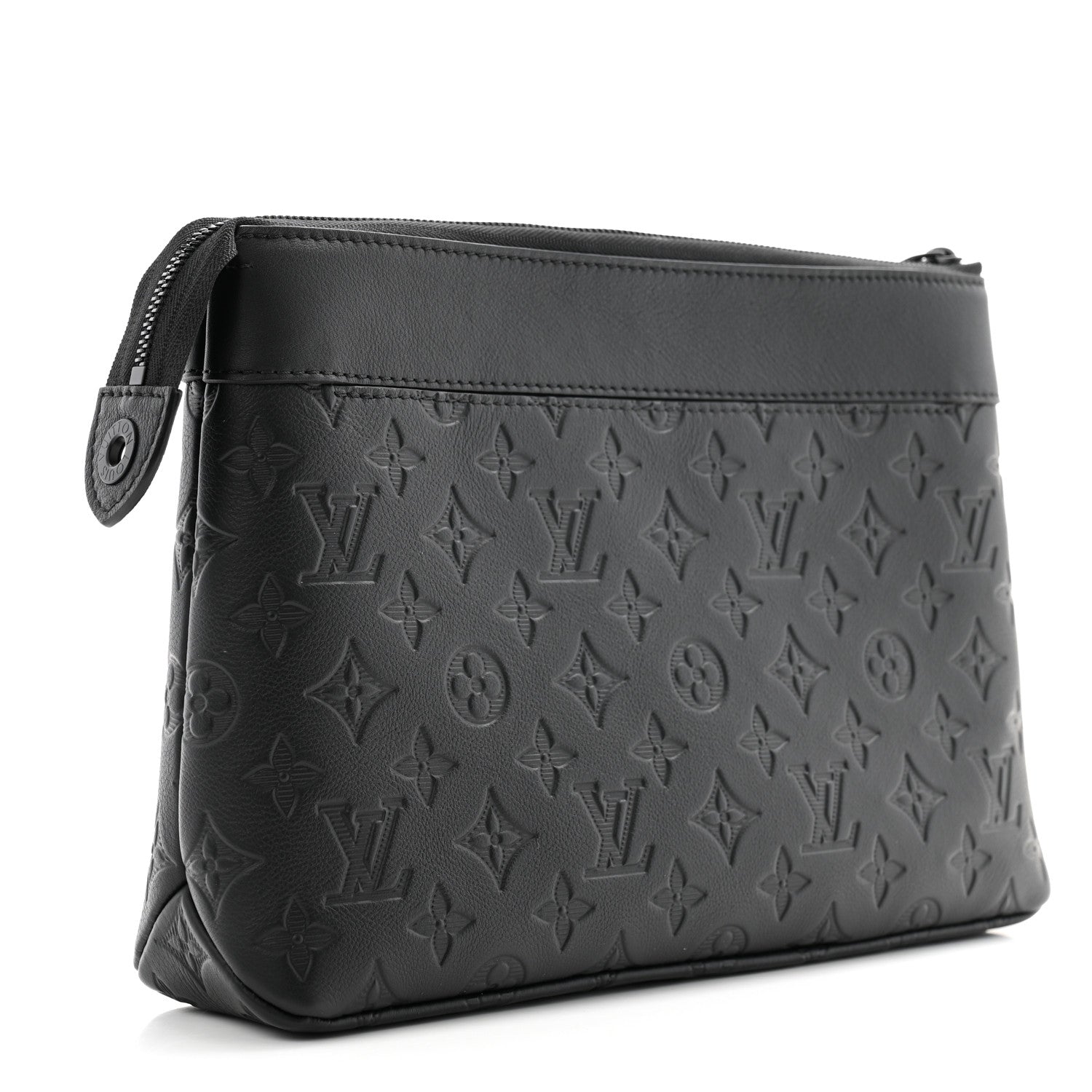 Louis Vuitton Shadow Calfskin Monogram Pochette Voyage Souple Black 3 of 6