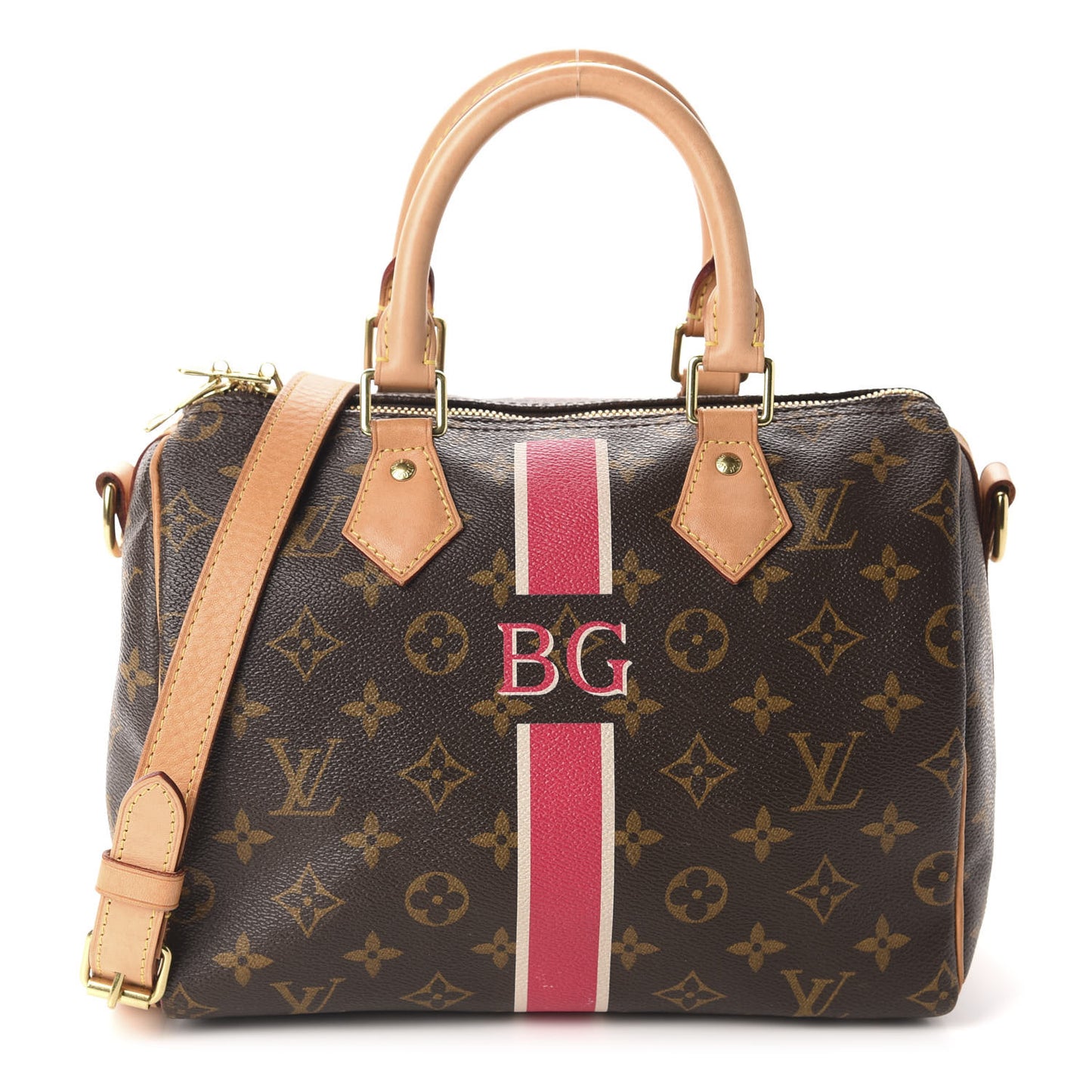 Monogram My LV Heritage Speedy Bandouliere 25 Fuchsia White