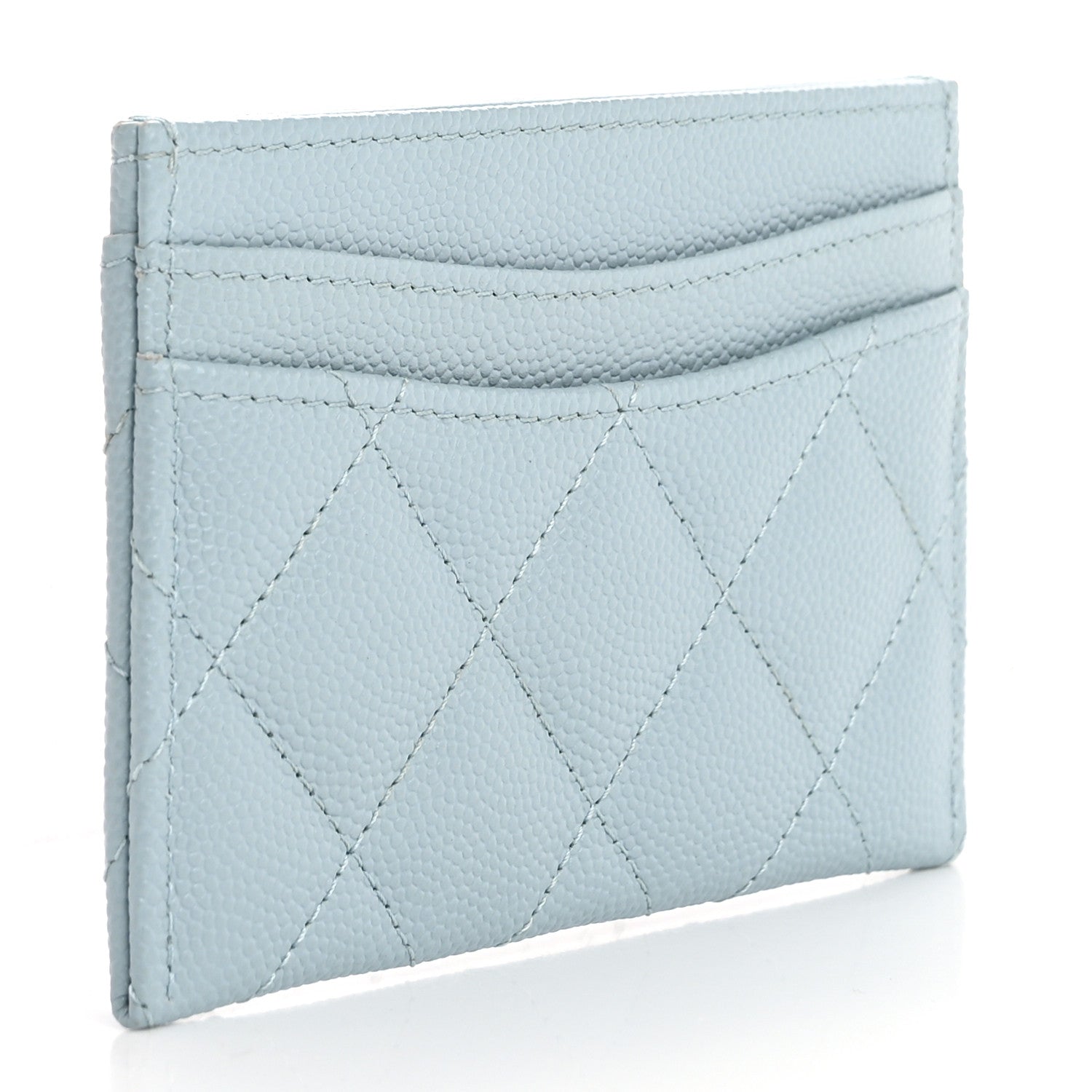 Chanel Caviar Quilted Card Holder Light Blue 3 of 12