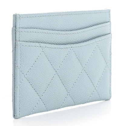 Chanel Caviar Quilted Card Holder Light Blue 3 of 12