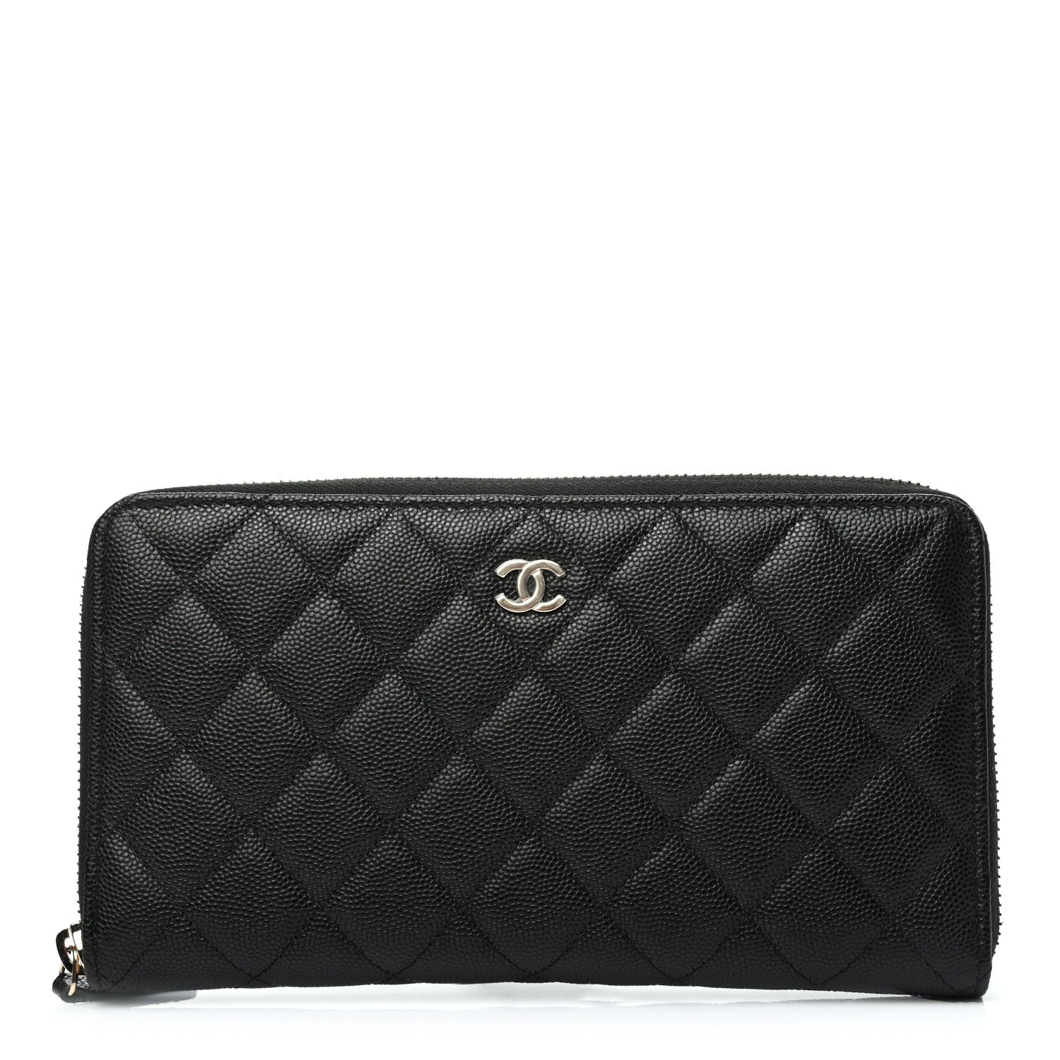 Chanel Caviar Quilted Large Zip Around Organizer Wallet Black 1 of 8