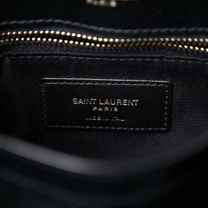 Saint Laurent Calfskin Y Quilted Monogram Toy Loulou Crossbody Bag Black 7 of 13