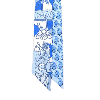 Hermes Silk Coup De Fouet Au Bloc Twilly Bleu Blanc Rose 3 of 6
