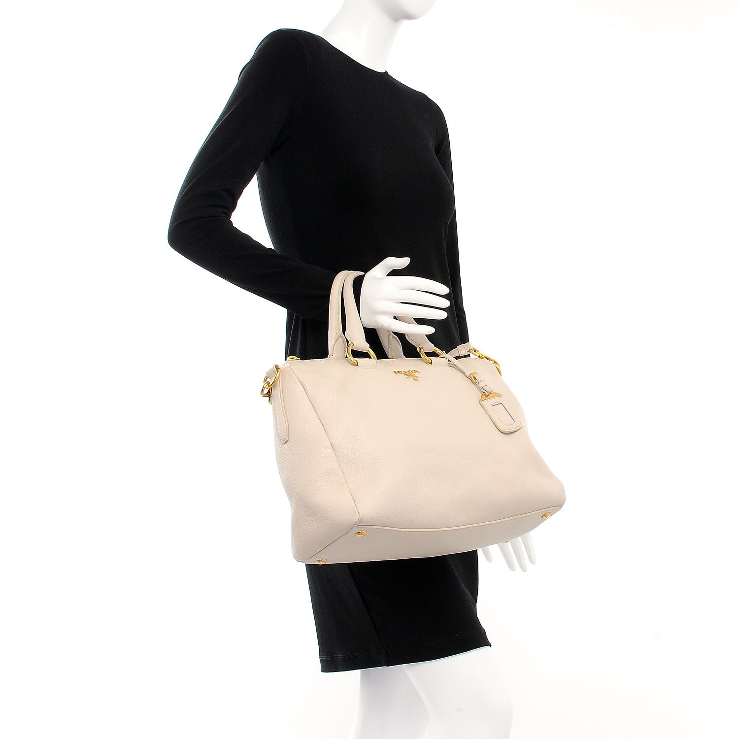Prada Vitello Daino Top Handle Zip Tote Sabbia 3 of 18