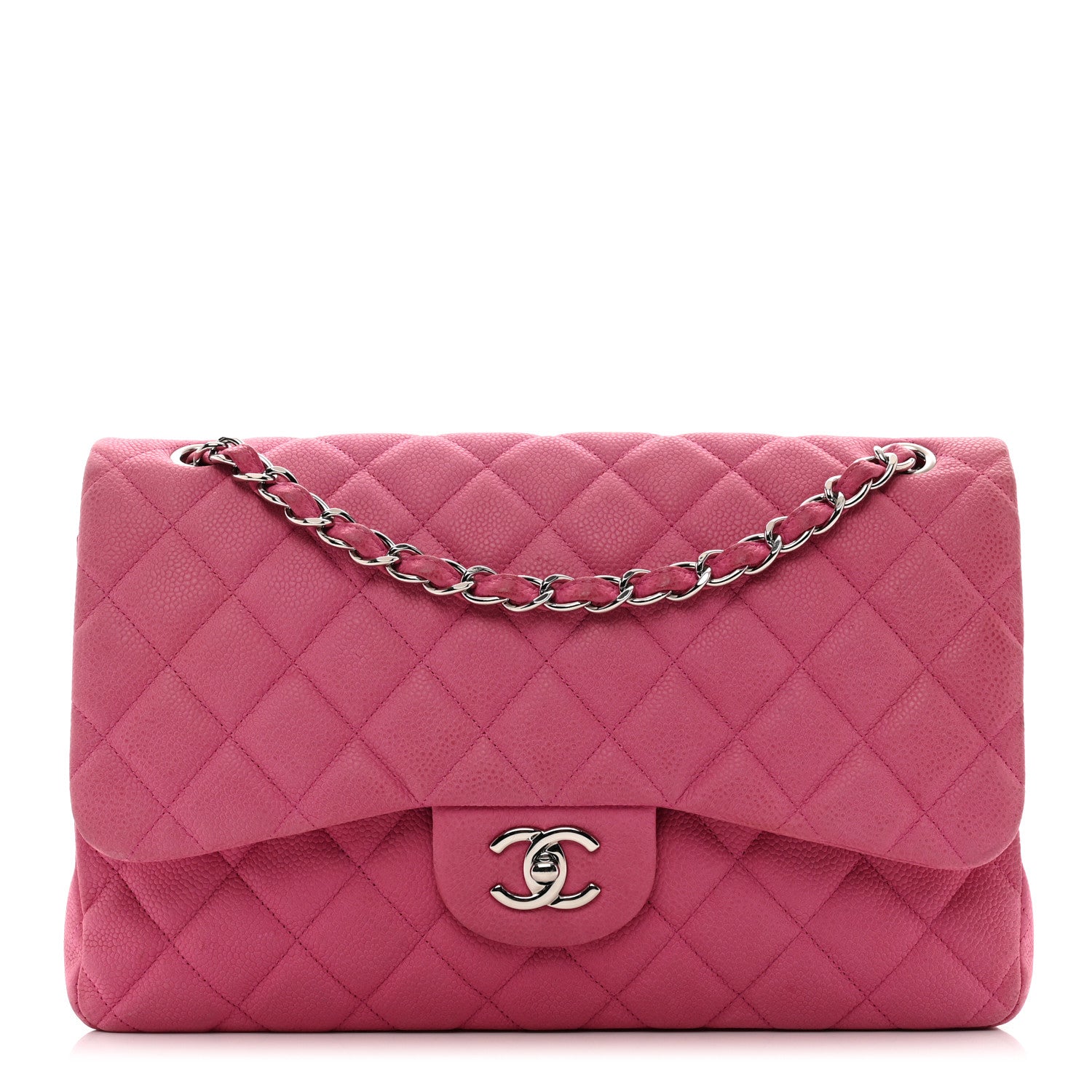 Chanel Iridescent Caviar Quilted Jumbo Double Flap Pink 1 of 13