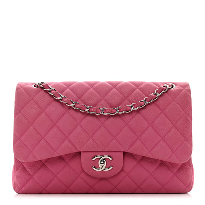 Chanel Iridescent Caviar Quilted Jumbo Double Flap Pink 1 of 13