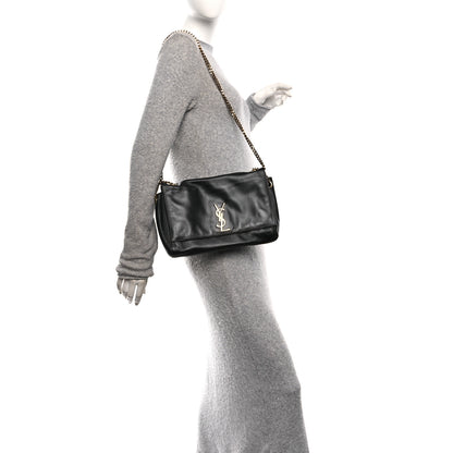 Saint Laurent Smooth Calfskin Suede Medium Reversible Monogram Kate Satchel Black 2 of 18