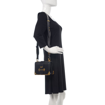 Prada City Calf Saffiano Cahier Bag Black 2 of 10
