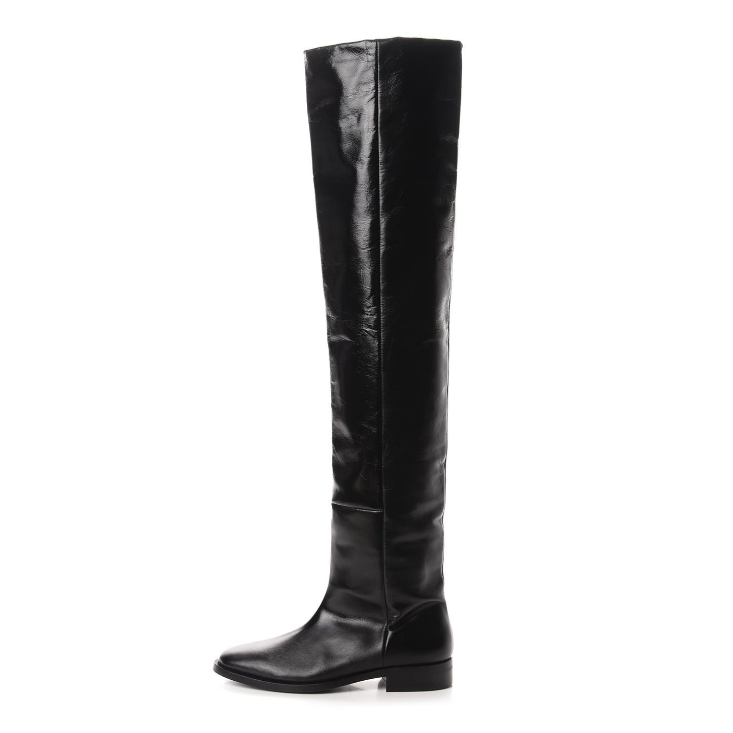 Calfskin Thigh High Boots 35 Black