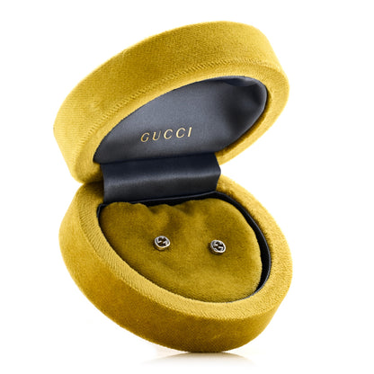 Gucci 18K White Gold Interlocking G Stud Earrings 6 of 6