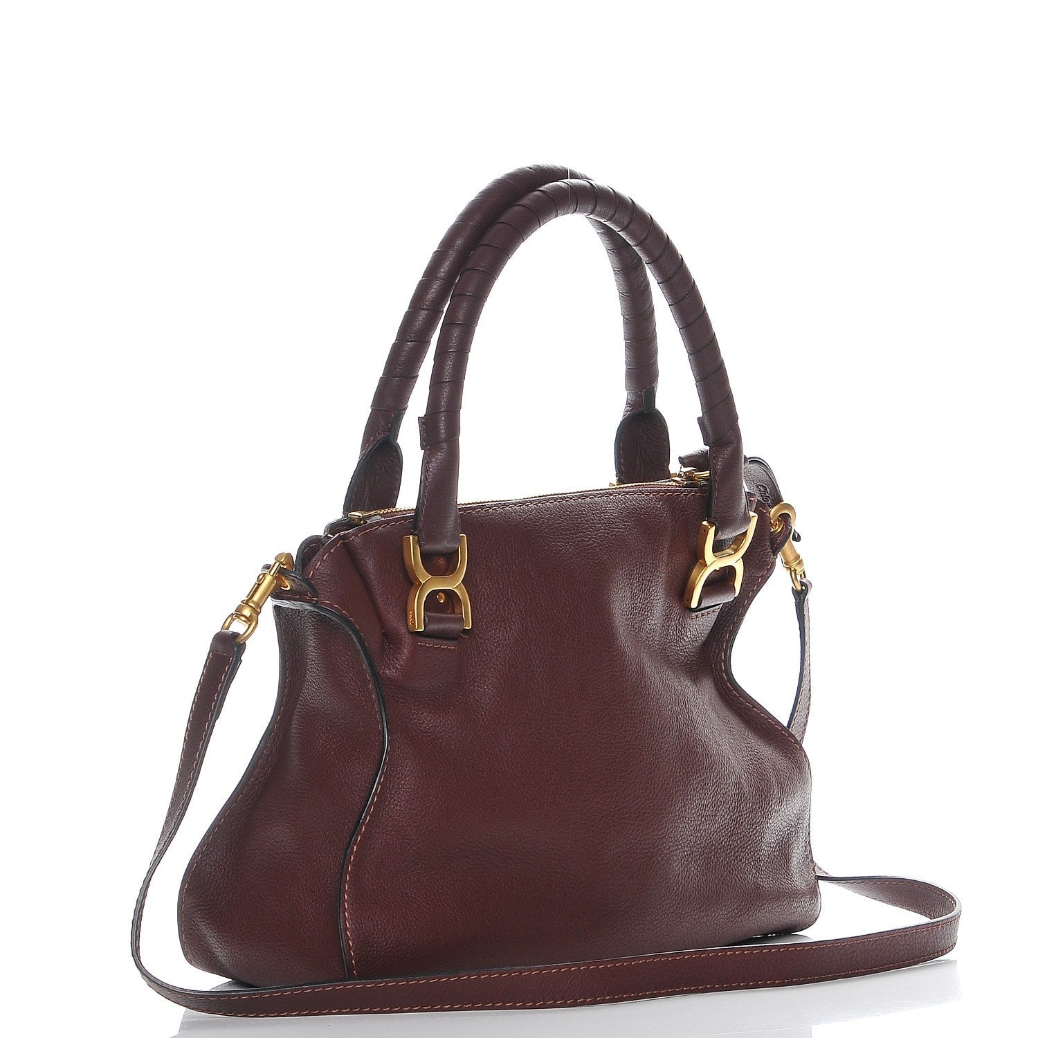 Chloe Calfskin Medium Marcie Satchel Wine Purple 4 of 8