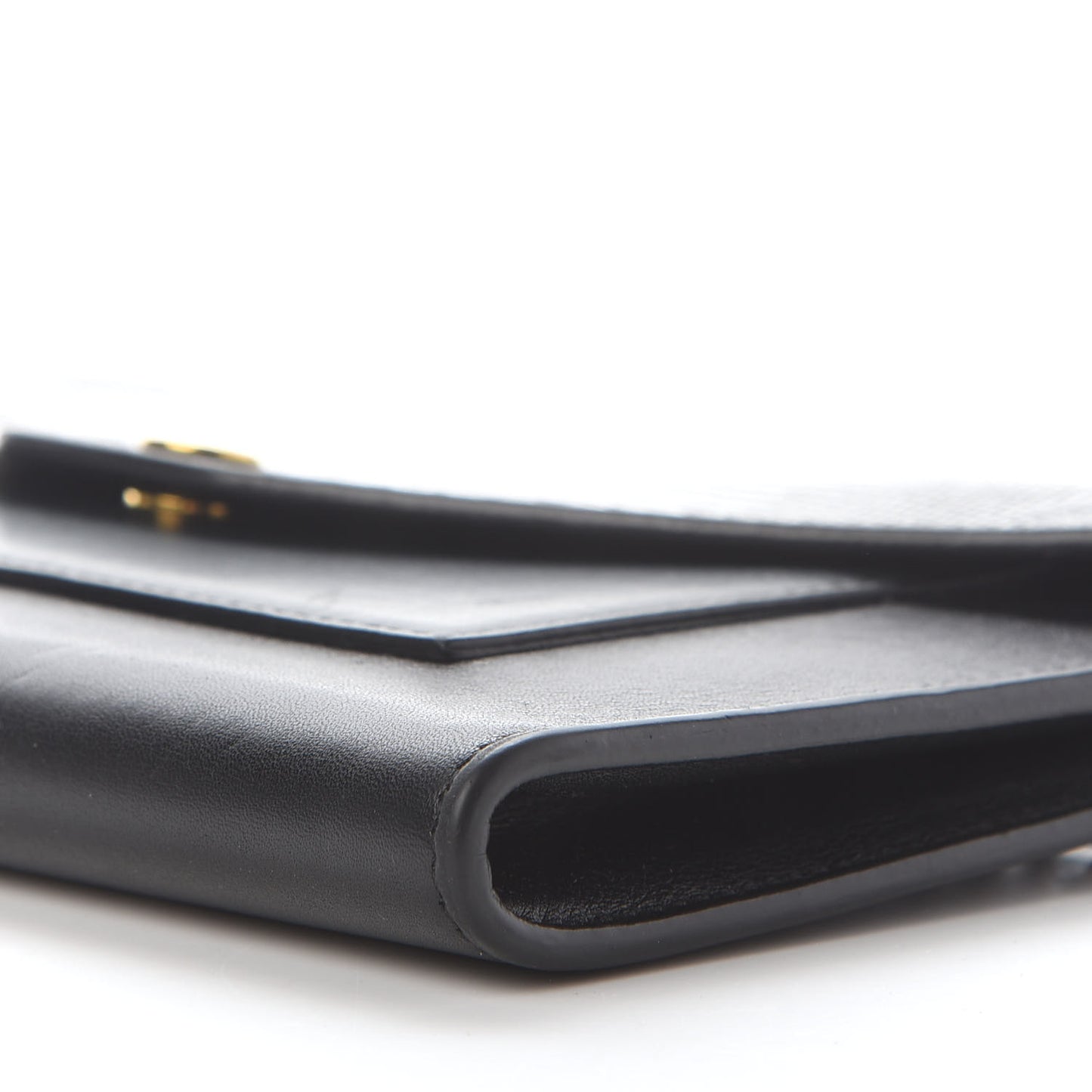 Calfskin Lizard Clutch On A Chain Black