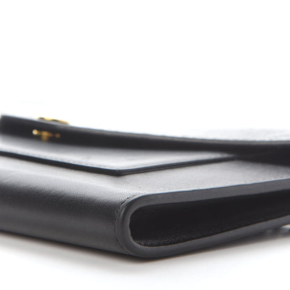 Celine Calfskin Lizard Clutch On A Chain Black 8 of 8