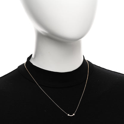 Tiffany 18K Rose Gold Diamond Mini T Smile Pendant Necklace 2 of 4