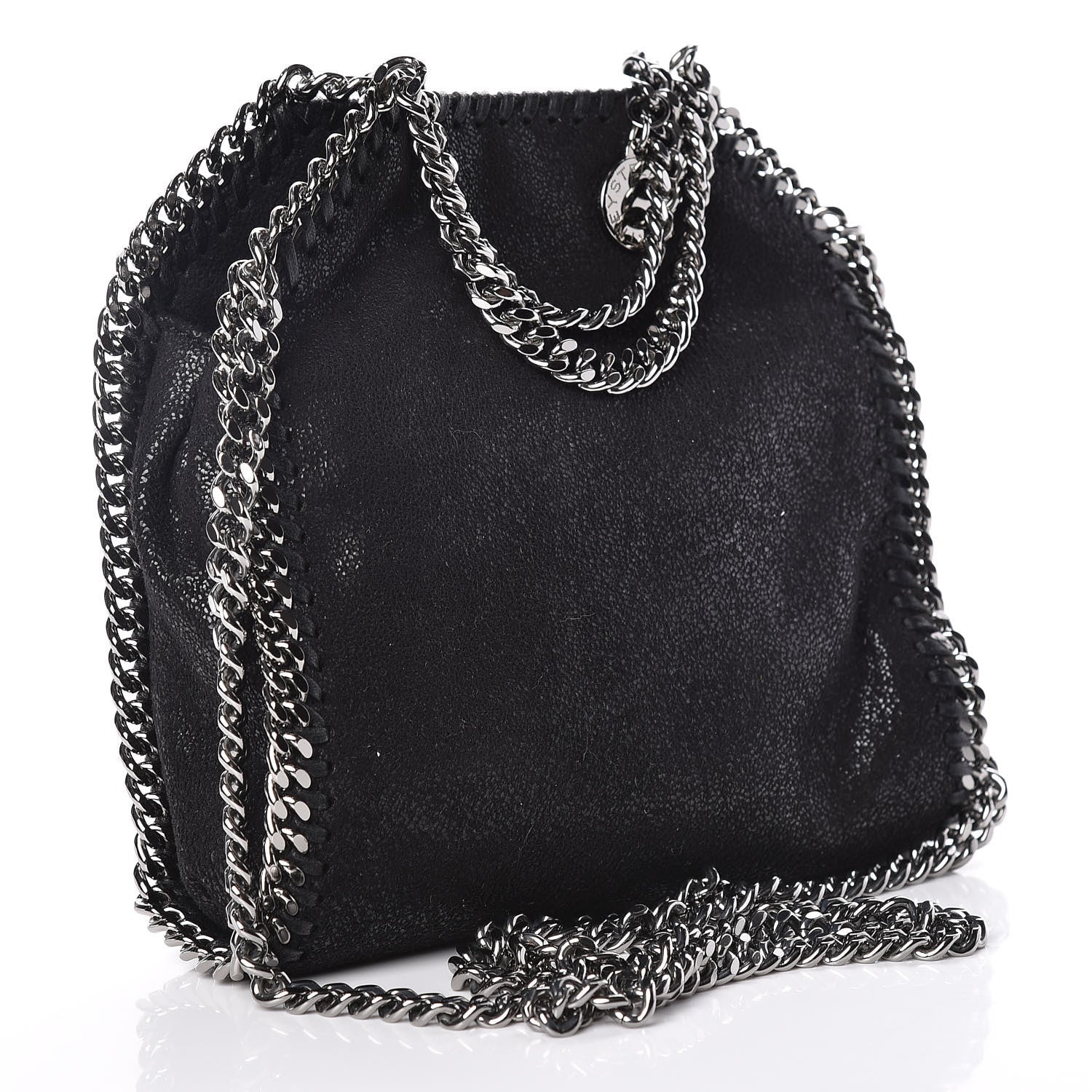 Stella McCartney Shaggy Deer Embellished Tiny Falabella Tote Black 3 of 9