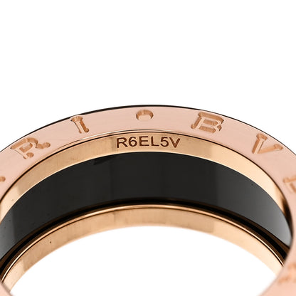 Bulgari 18K Rose Gold Black Ceramic B.Zero1 Two-Band Ring 56 7.5 4 of 6