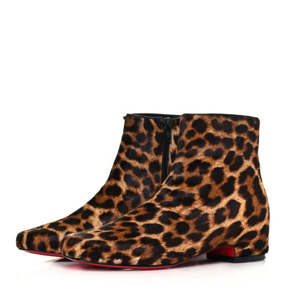 Christian Louboutin Pony Hair Tounoir Ankle Boots 36 Leopard 3 of 11