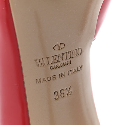 Valentino Garavani Patent Couture Bow Peep Toe d'Orsay 15/110mm Pumps 36.5 Rosso Valentino 6 of 9