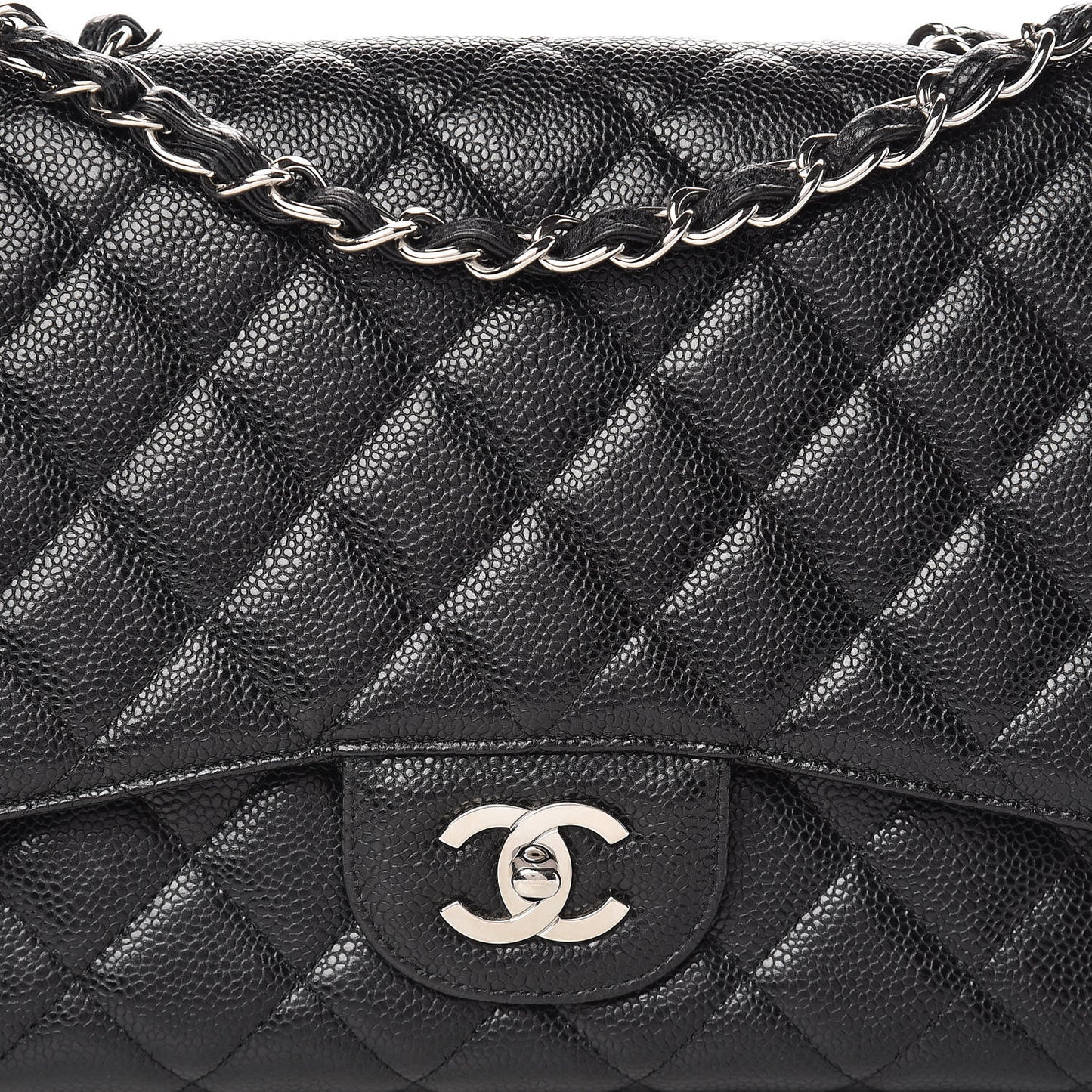 Caviar Quilted Jumbo Single Flap Black