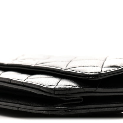 Chanel Lambskin Quilted Wallet On Chain WOC Black 10 of 13
