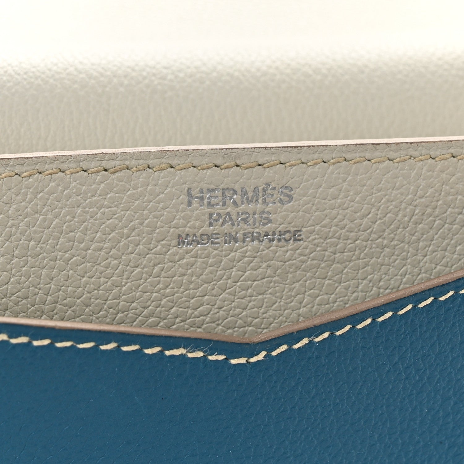 Hermes Evercolor Faco Clutch Bleu Izmir Gris Perle Gold 6 of 11