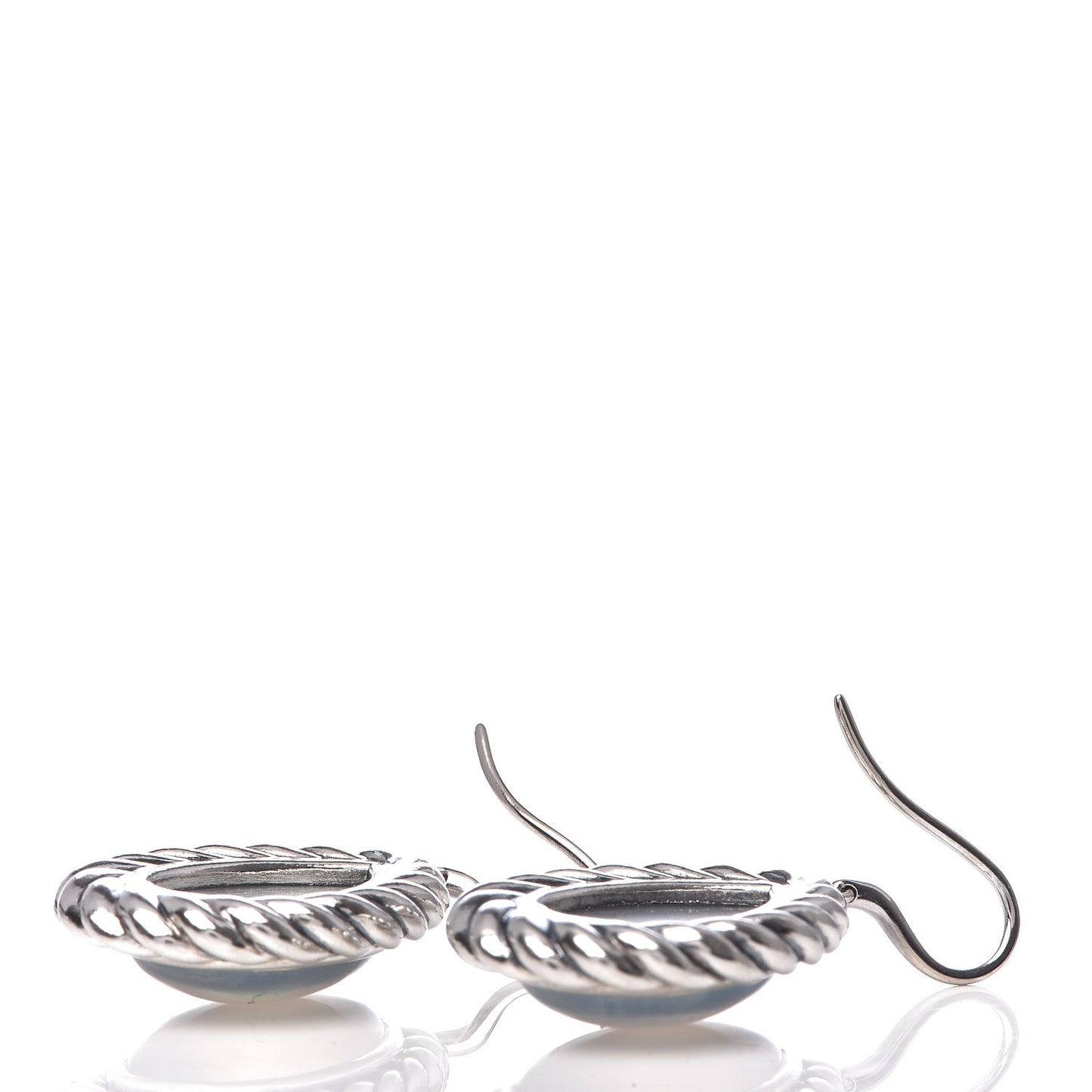 Sterling Silver Moon Quartz Cable Drop Earrings