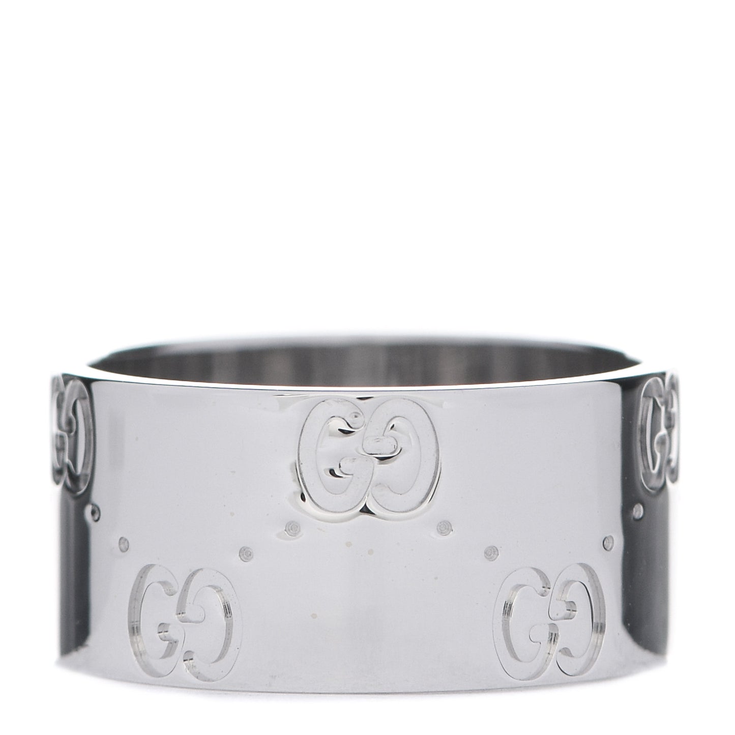 18K White Gold 9mm Icon Band Ring 52 6
